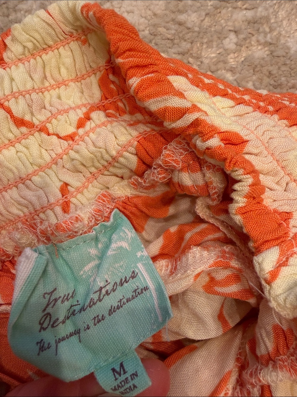 True Destinations Orange Floral Botanical Wide Leg Pants, M Beach Resort - Picture 7 of 8